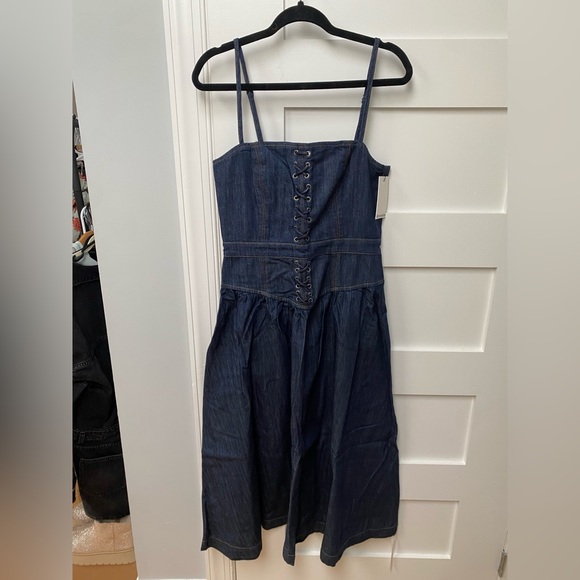 Reformation denim corset midi dress - Picture 9 of 11